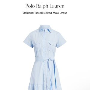 Polo Ralph Lauren Oakland Tiered Belted Maxi Dress Size 4